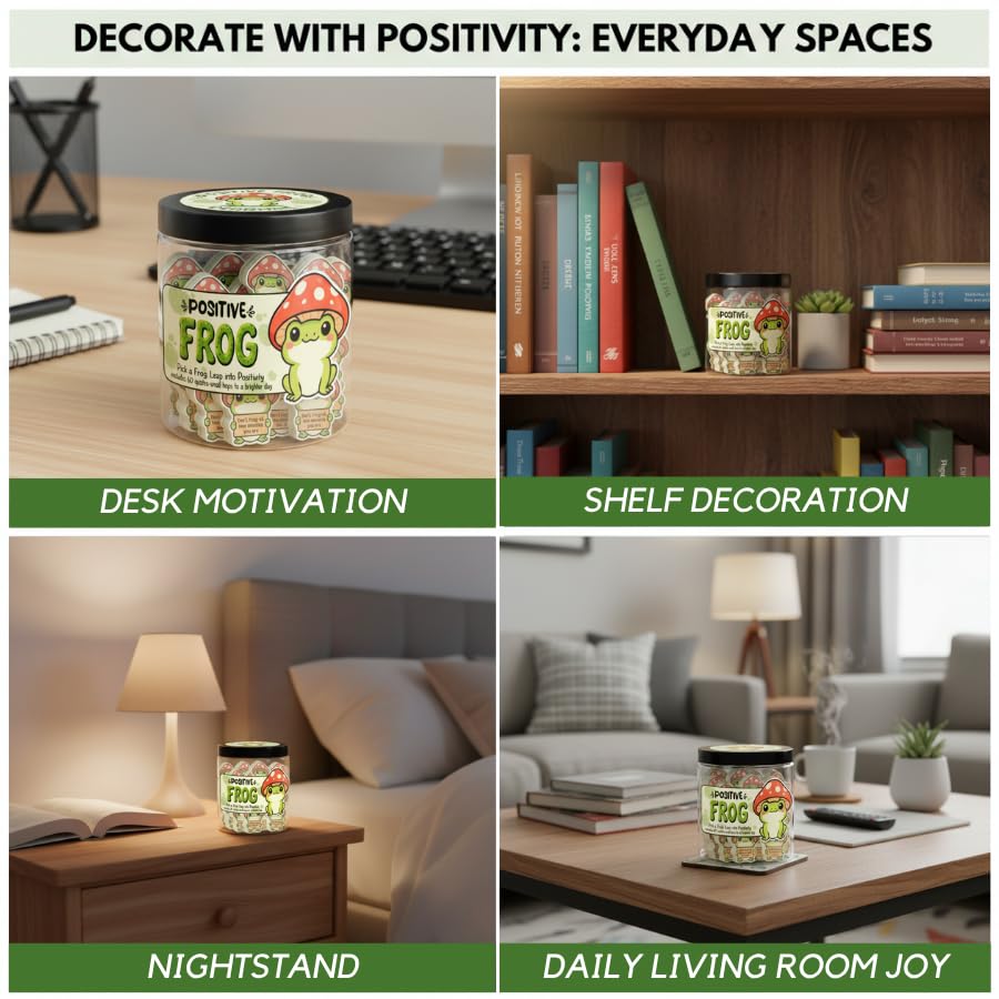 Positive Frog Jar with 60 Affirmation Cards