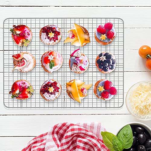 Baking Sheet with Cooling Rack Set [2 Sheets + 2 Racks]