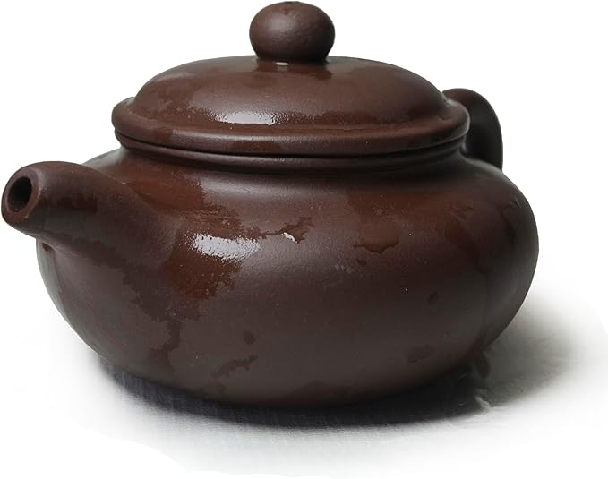 Teapot Chinese Gongfu Genuine Black Clay Zisha 10oz Classics Fanggu Pot Infusers Tea (Zini purple clay)