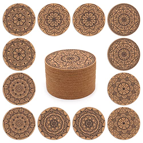 Cork Coasters for Drinks Absorbent Non Slip 12pcs 4 Inch India