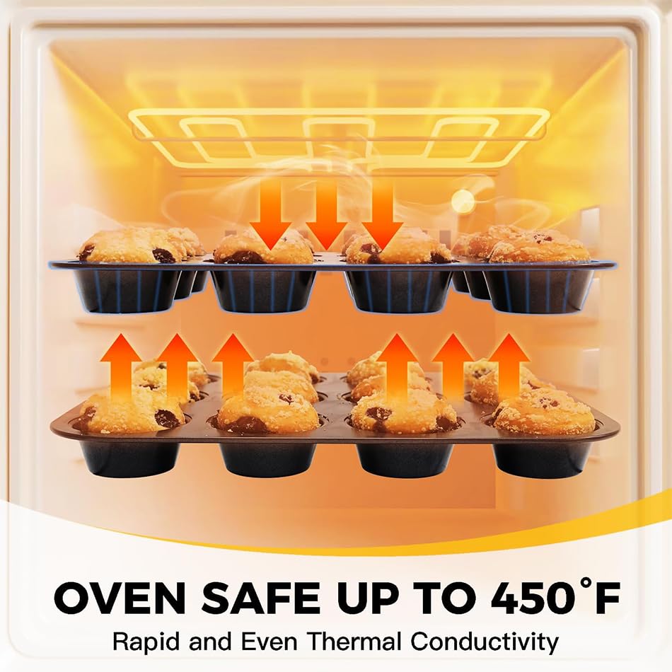 Muffin Pans with 120 Natural Parchment Liners (2 Count)