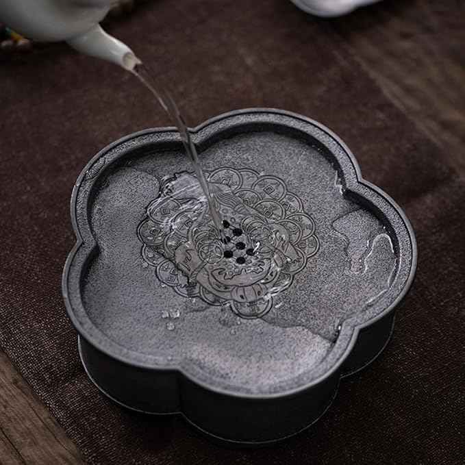 Tea Set 15.3 * 5.5cm Retro Water Storage Dry Tea Tray Small Teapot Tea Holder Home Kung Fu Tea Set Chinese Tea Set