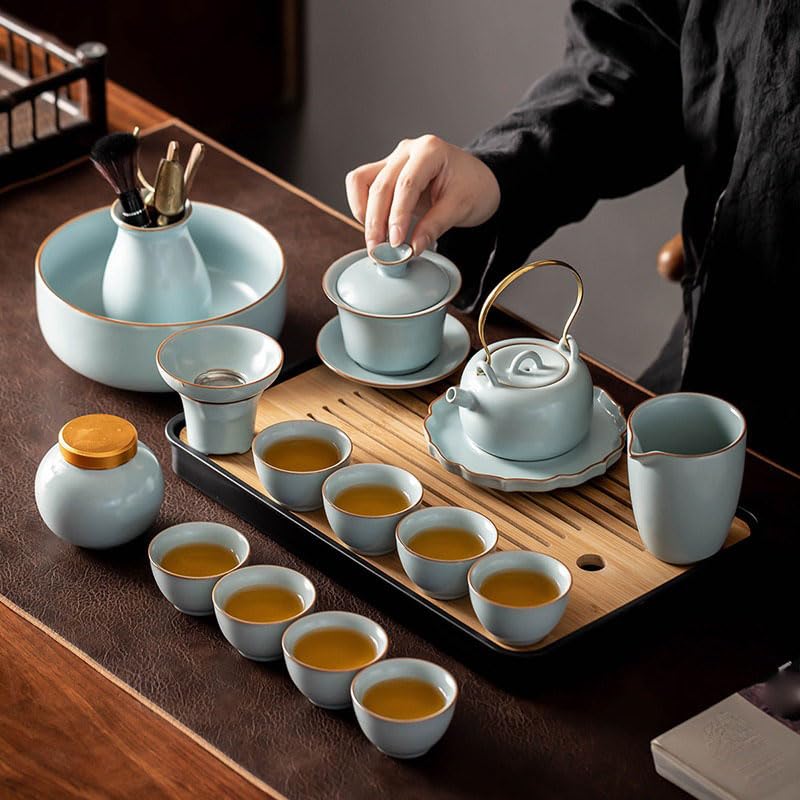 Sky Blue Ru Kiln Gongfu Tea Set