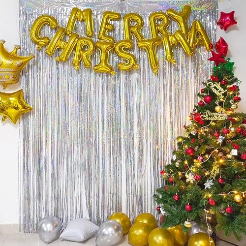 Silver Streamers Party Fringe Backdrop Christmas Decorations (2 Count)