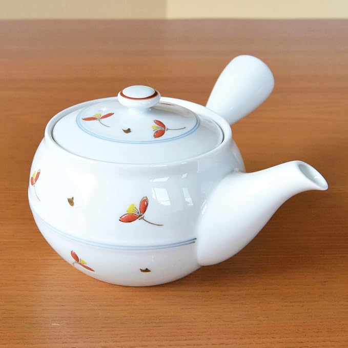 Japanese Teapot Ceramic Kyusu 14.5 fl oz Made in Japan Arita Imari ware Porcelain Tea pot for Green Tea Akane