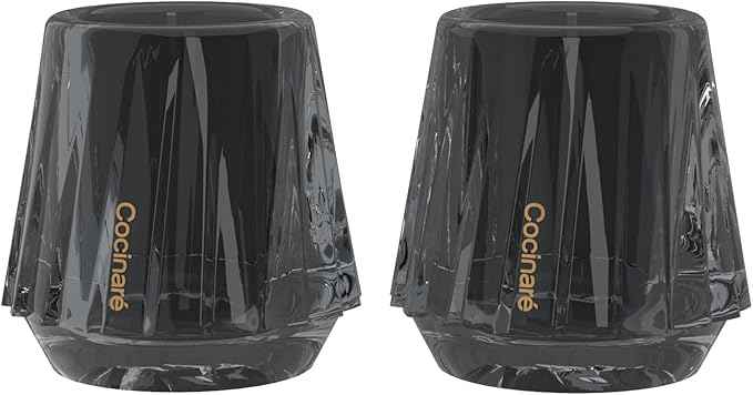 Cocinare KissCup Crystal Espresso Cup Set of 2– 1.5oz Demitasse Cup for Espresso, Pour-over coffee & Tea, Haze Gray, Crystal Collection