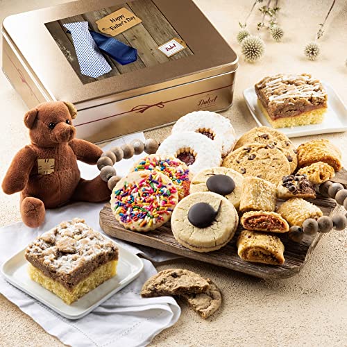 Father’s Day Deluxe Bakery Mix of Assorted Cookies and Pastries with Decorative Teddy Bear for Men