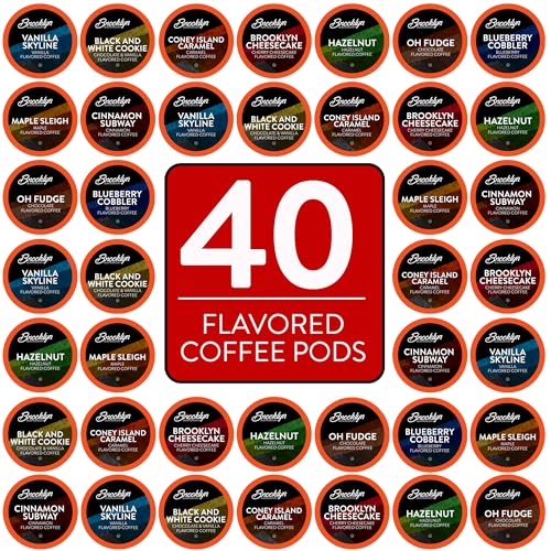 Flavored Coffee Pods Assorted Gourmet Variety Pack (40 Count)