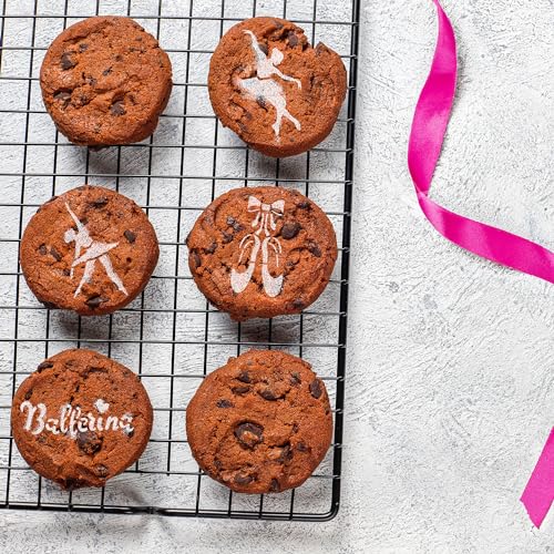 Coffee Stencils and Cookies Decoration 14Pcs 2.8”x2.8” and 4.3”x4.3” (14 Count)