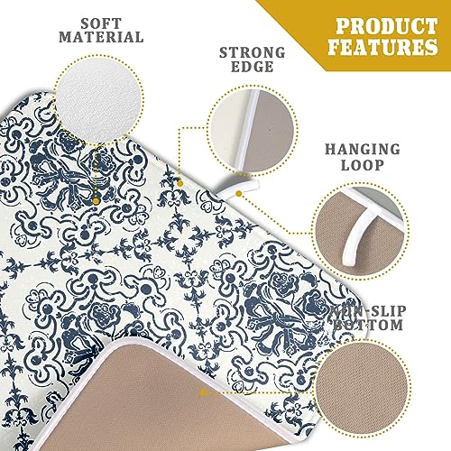 Bohemian Grey Retro Dish Drying Mat for Kitchen Counter