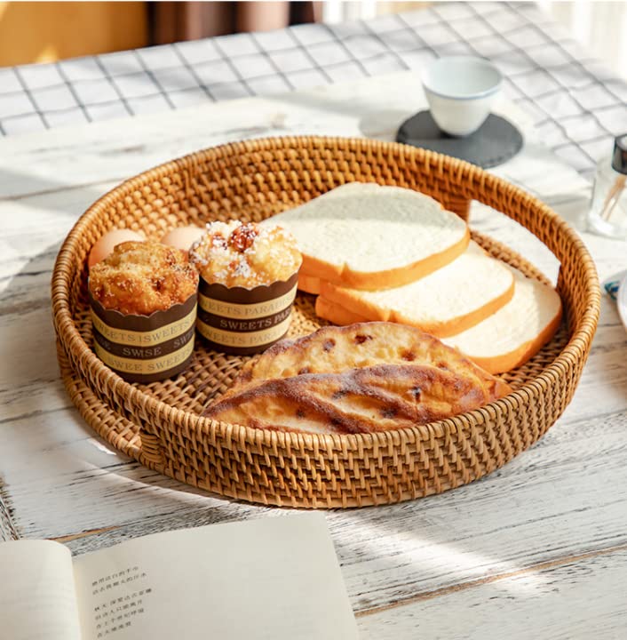 Rattan Round Serving Tray