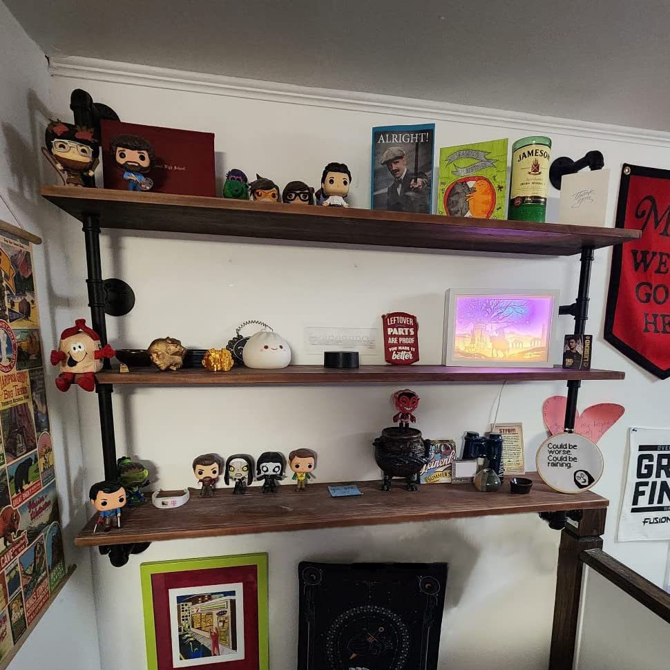Industrial Pipe Floating Shelves