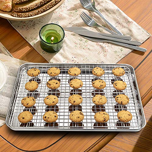 Baking Sheet with Rack Set [2 Pans + 2 Racks]