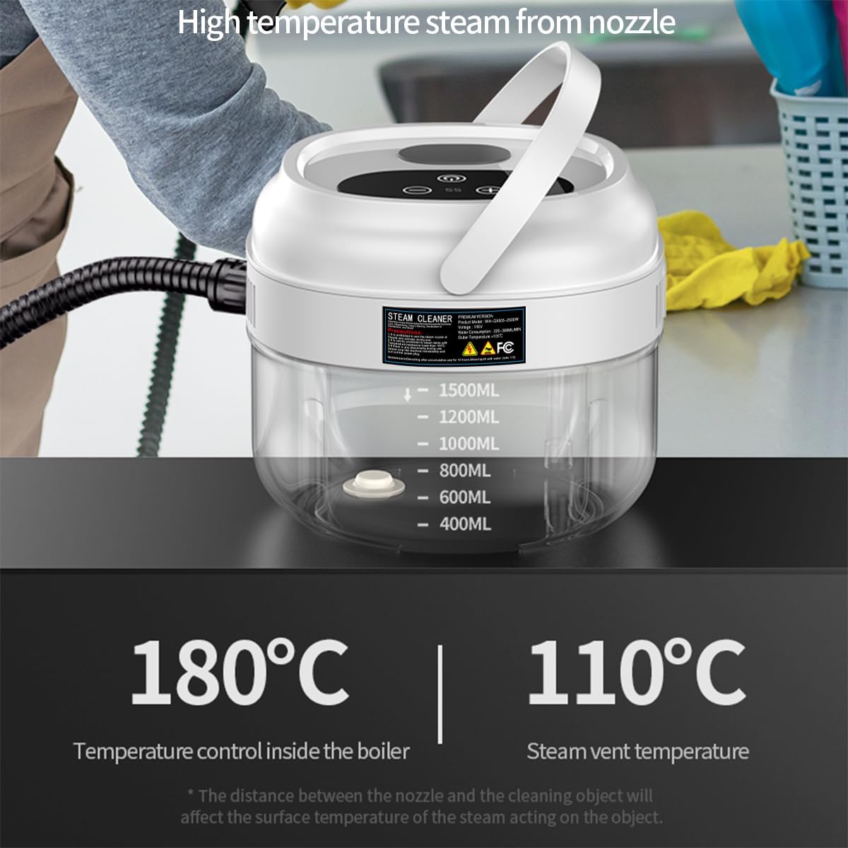 Handheld Steam Cleaner,Portable High-Pressure Steam Cleaner with Smart Touch Screen, Steam Cleaner for Home Cleaning of Bathroom,Furniture,Car, Shower,Kitchen, and Toys - Blissbrew