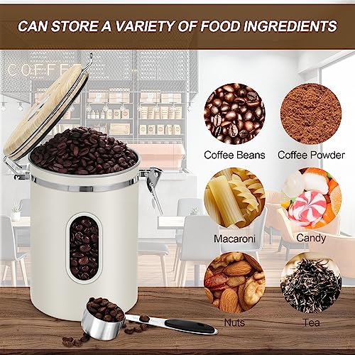 1800ML Airtight Coffee Canister with Date Tracker&Transparent Window