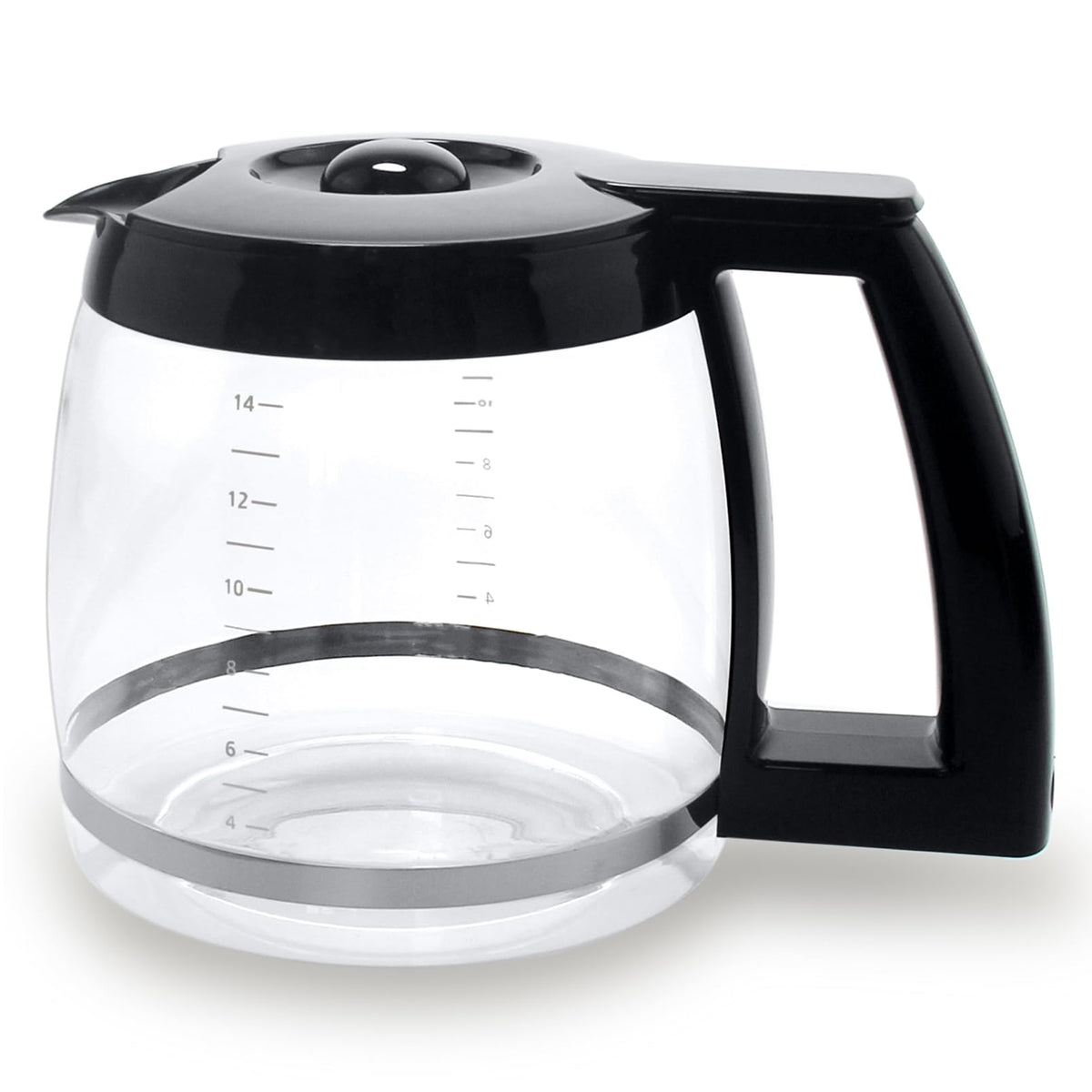 14-cup glass coffee carafe replacement with black handle