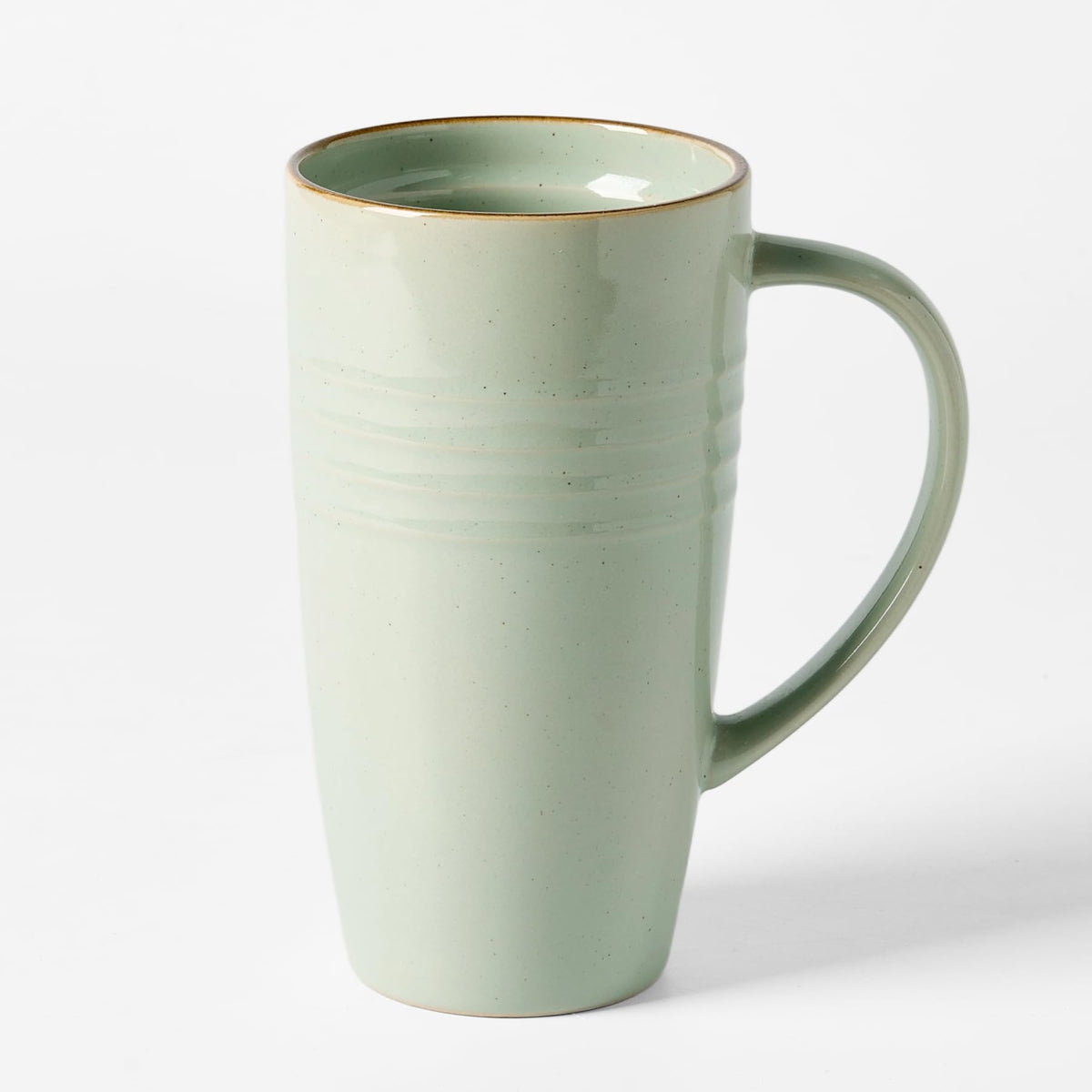 Large 20 oz light green stoneware coffee mug