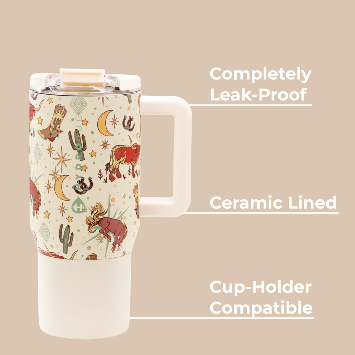 20 oz coffee mug with soft-touch flip-top lid