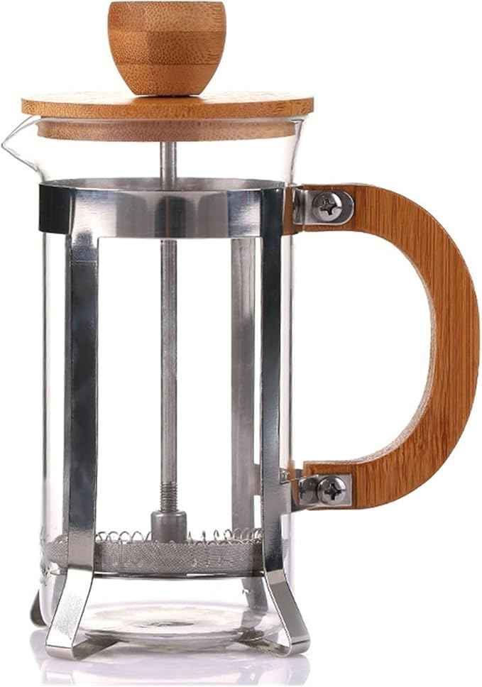 UPGENT Coffee Pot Coffee Pot with Handle French Press Cover Plunger Tea Make Percolator Filter Coffee Kettle Pot Glass Teapot Brewing Coffee Pot