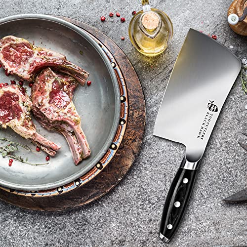Meat Cleaver 6 Inch Heavy Duty Chopper Knife for Butcher & Kitchen