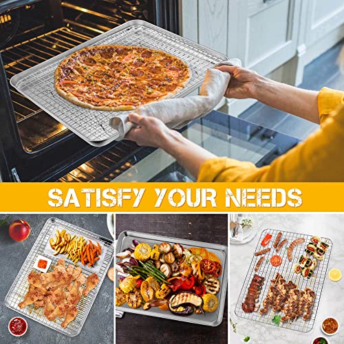 17.5 Inch Cookie Baking Sheet Pan with Wire Rack