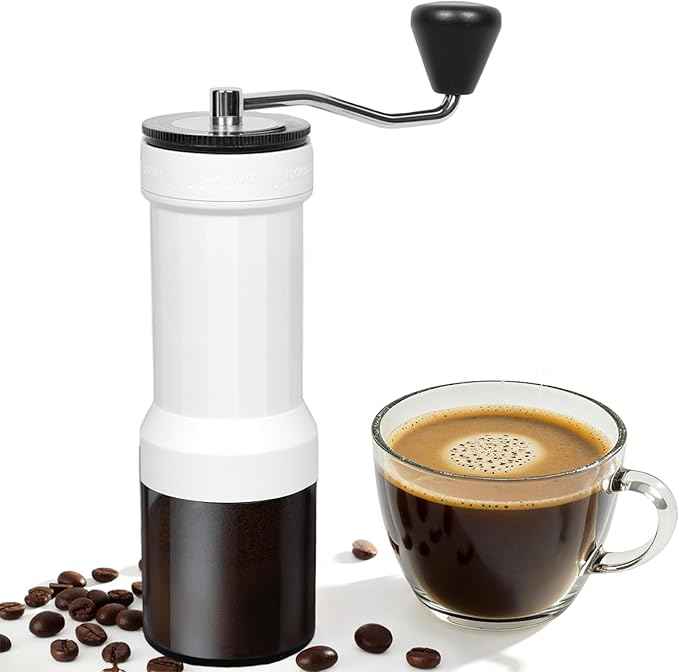 Mini Manual Coffee Grinder with 40 Adjustable Settings, Portable Hand Coffee Bean Mill with 30g Capacity, Conical Burr Coffee Grinder with Crank for Travel, Camping, Office, Espresso, Pour Over, etc