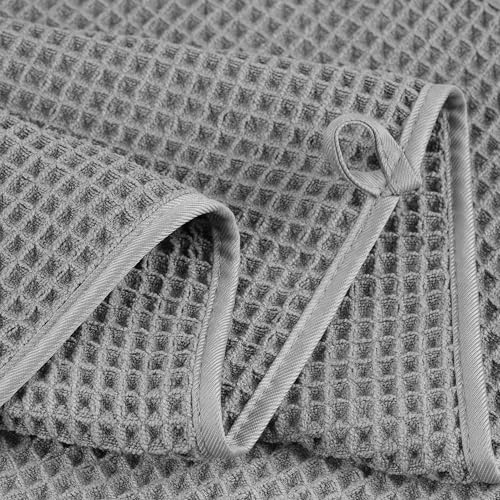 430 GSM Poly Blend Microfiber Quick Dry Waffle Bath Towel (4 Count)