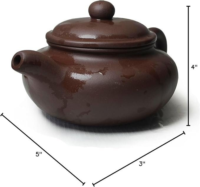 Teapot Chinese Gongfu Genuine Black Clay Zisha 10oz Classics Fanggu Pot Infusers Tea (Zini purple clay)