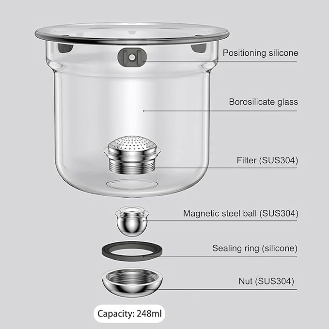 Enchanti Magic Tea Pot, 900ML Water Separation Glass Teapot with Wooden Handle, Press Control Enchanti Tea Infuser with Strainer for Loose Leaf Witchcraft Tea Kettle