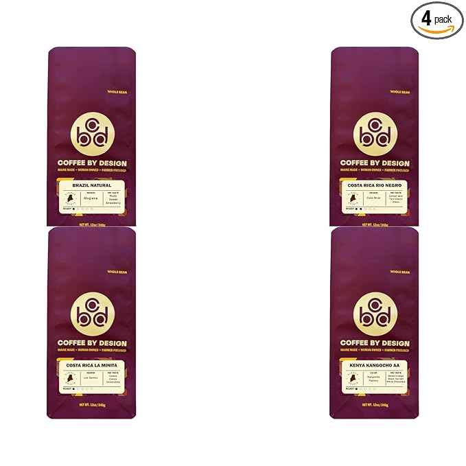 Bean Box Coffee Sampler - Single Origin, 4-Pack, Freshly Ground, Gourmet Coffee