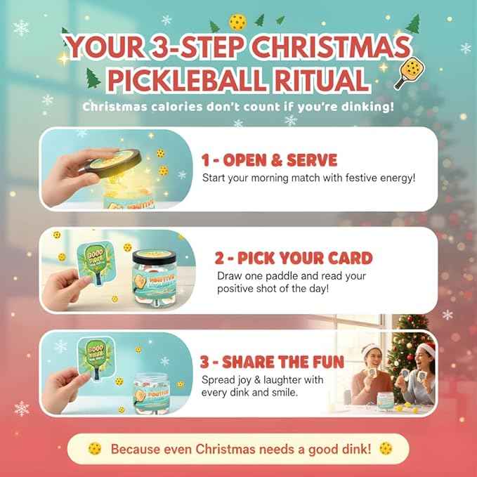 Positive Pickleball Jar With 60 Affirmation Cards, Emotional Support, Funny Pickleball Gifts for Women, Cute Pickleball Ball Paddles Decorations