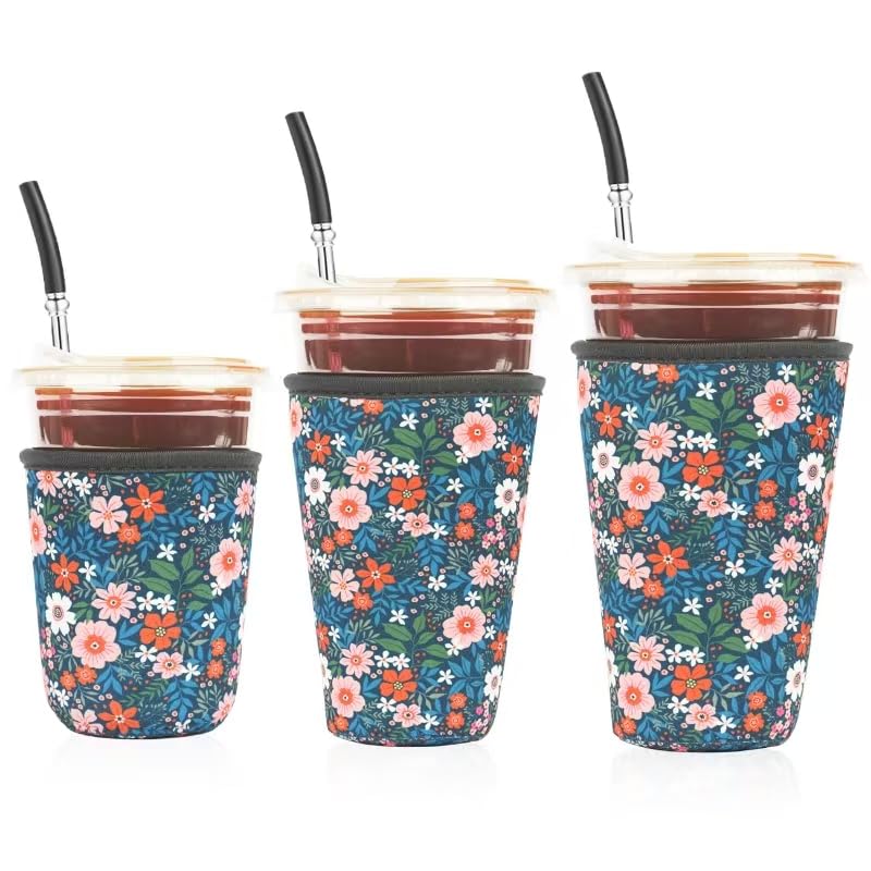 Reusable 3 Pack Iced Coffee Cup Sleeve (3 Count)