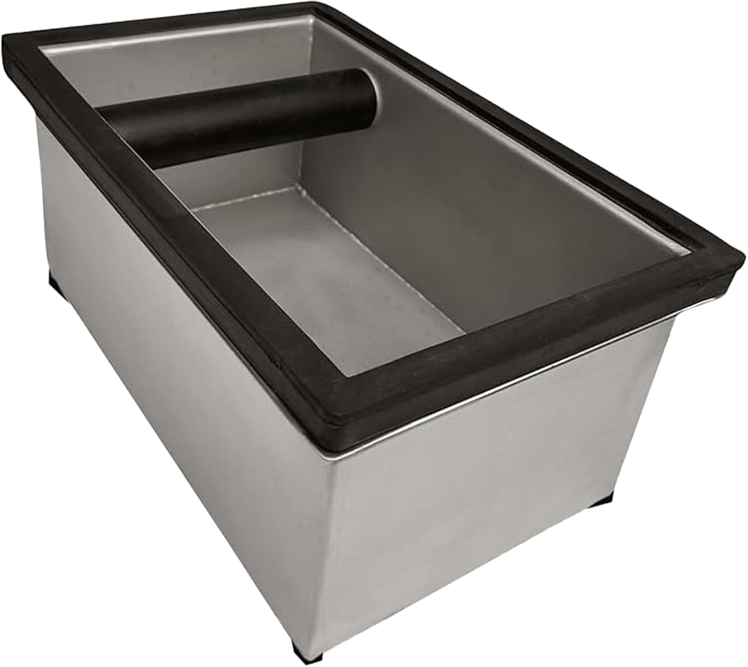 Rattleware Stainless Steel Knock Box | Heavy-Duty Espresso Grounds Container, Welded Bar, Durable and Efficient for Baristas - Quality Coffee Preparation (9.25"x5.5"x4")