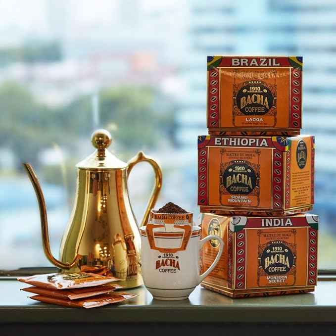Bacha Coffee | Assorted NAVIGATOR Coffee Taster, 100% Arabica Specialty Coffee Beans, x25 Individually Wrapped Single Serve Filter Bags