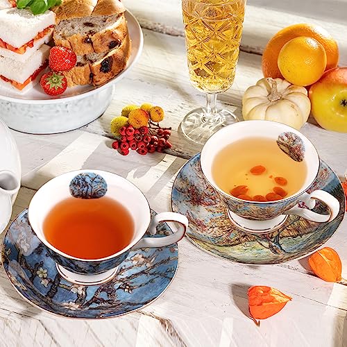 Floral Tea Cups Saucers Set of 2 (2 Count)