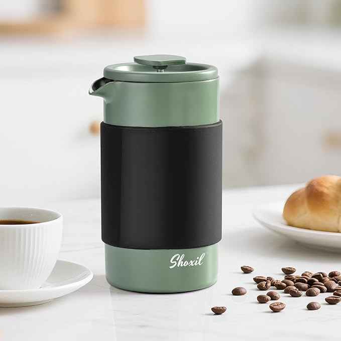 French Press – 350ml Stainless Steel Coffee Press, 2 Cup Cafetiere for Ground Coffee, Portable French Press