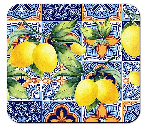 Rubber Dish Drying Mat for Kitchen Counter Large Lemon Washable Quick Home Coffee Pad Fit Under Sink