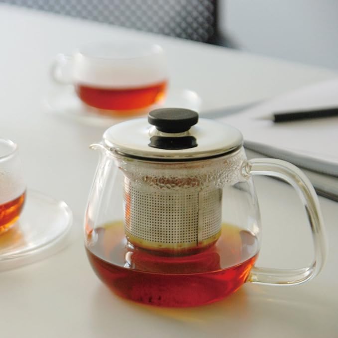 KINTO 8308 UNITEA Teapot, 15.2 fl oz (450 ml), Stainless Steel, Dishwasher Safe, Heat-resistant Glass