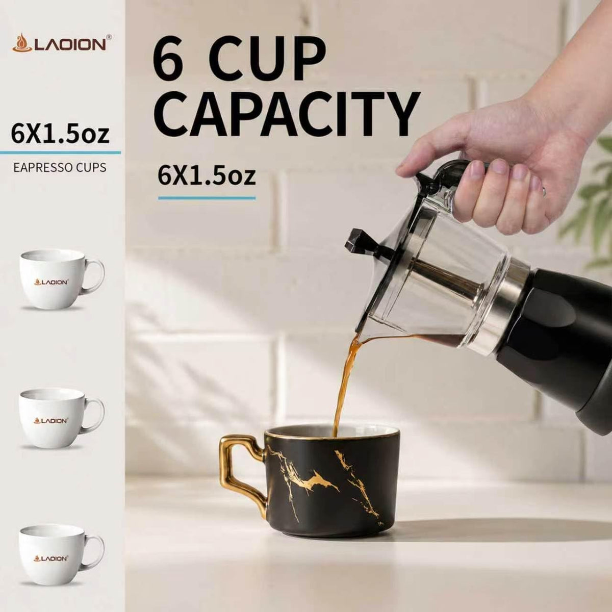 Electric moka pot on its detachable power base