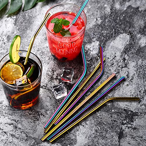 24 PCS Straight & Bent Stainless Steel Straws for Tumblers (24 Count)