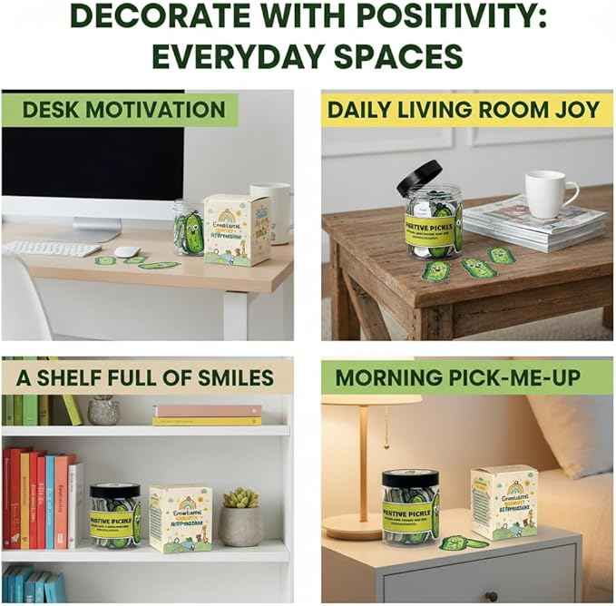 60 Positive Pickle Cards Jar, Easter Basket Stuffers for Teens, Graduation Gifts, Birthday Gifts for Mom, Women, Coworkers, Adults, Teachers, Teen Girl Gifts Trendy Stuff