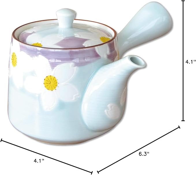 Japanese Teapot Ceramic Kyusu 14.9 fl oz Arita Imari ware Made in Japan Porcelain Tea pot for Green Tea Urara