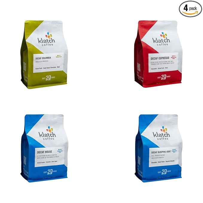 Bean Box Coffee Sampler - Decaf Roast, 4-Pack, Freshly Ground, Gourmet Coffee