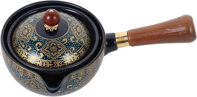 Chinese Ceramic Teapot Classical Porcelain Chinese Gongfu Tea Set 360 Rotation Ceramic Teapot with Tea Strainer for Loose Leaf Tea