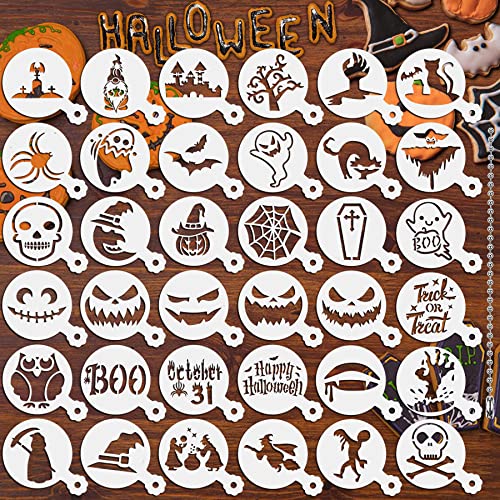 36Pcs Halloween Cookie Stencils Reusable Cake Baking Mold Tools (36 Count)