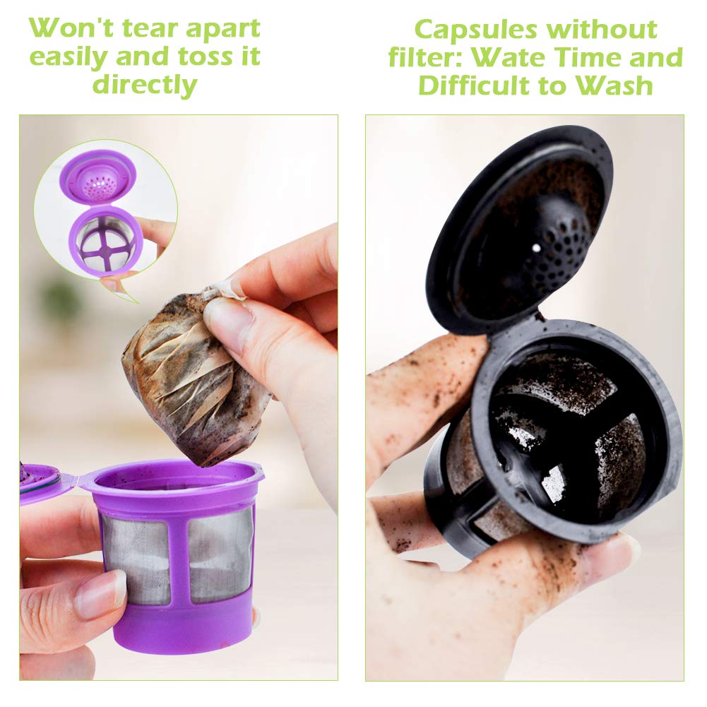 Disposable coffee filter shown for use in a reusable K-Cup style pod