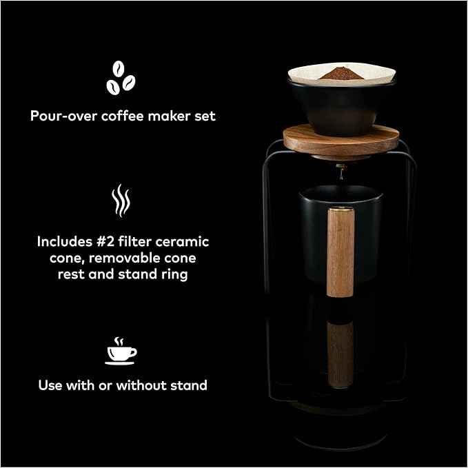 ChefWave Coffee Enthusiast Bundle Set - Single Serve Pour Over Coffee Maker Set w/Coffee Mug, Compatible with No. 2 Filter, V60 Dripper, BPA free, 2 Way Drip Coffee Maker (2 Items)