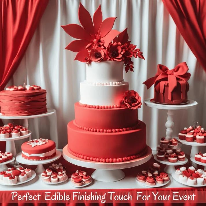 Red Fondant Vibrant Edible Cake Fondant for Christmas & Special Occasions (8.8 Ounce)