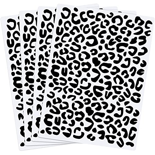 4 Pieces Leopard Cheetah Print Paint Stencil (4 Count)