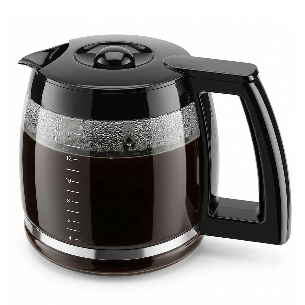 Glass coffee carafe showing dripless spout